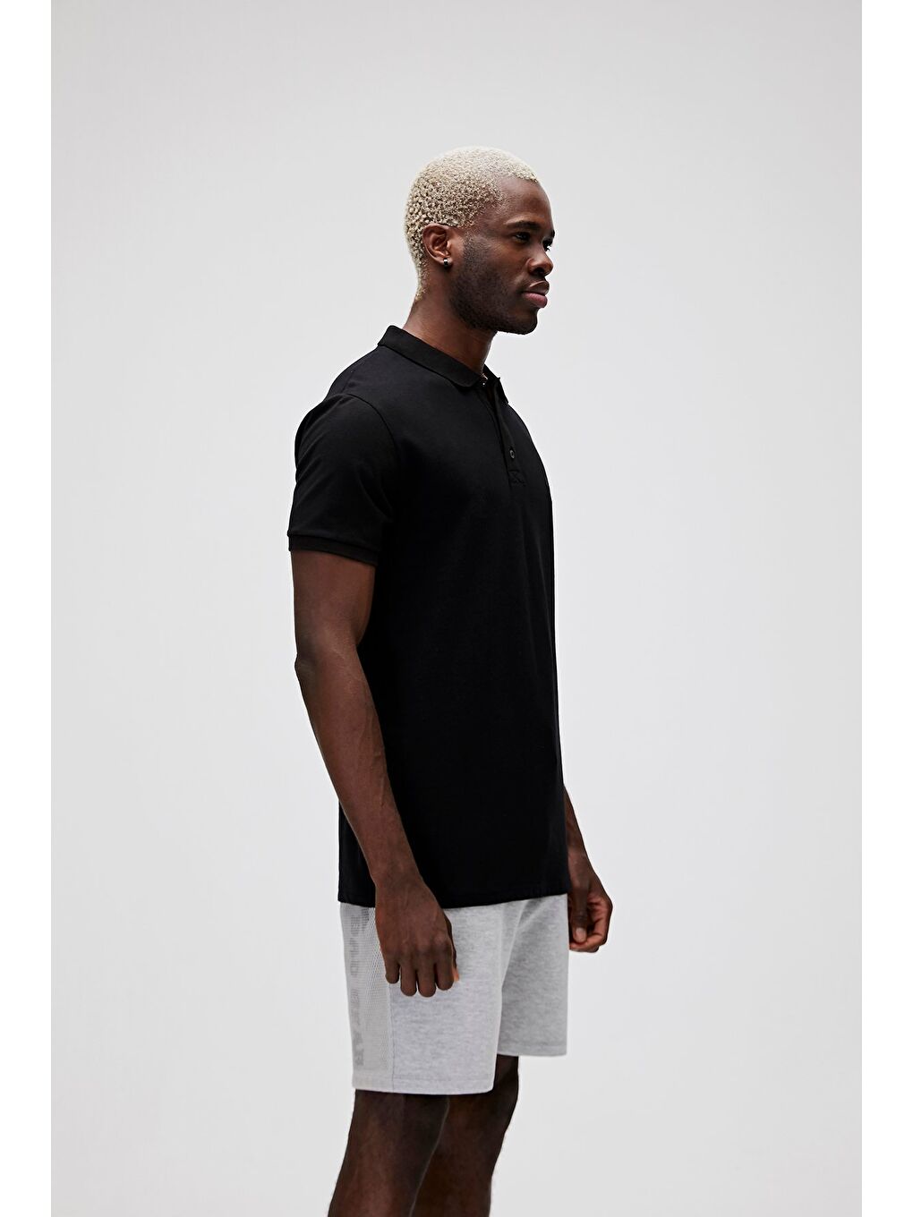Stark Siyah Polo Yaka Erkek Tişört-2
