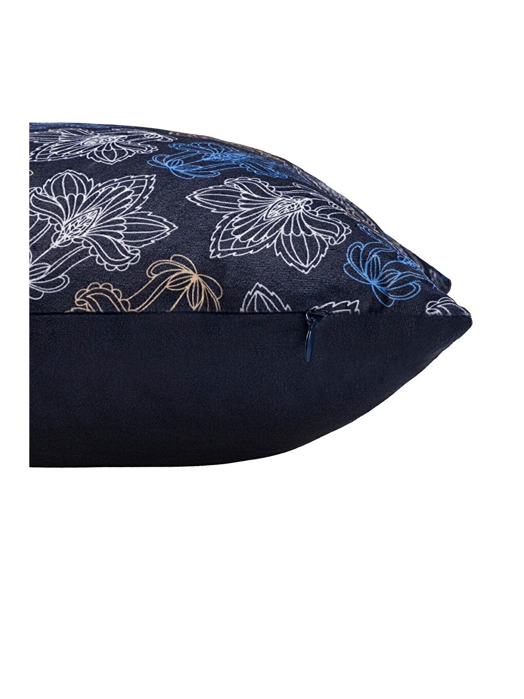 Lüks Kadife 43x43 Cm Kırlent Kılıfı Dekoratif Yumuşak Salon Koltuk Avangart Lacivert-1