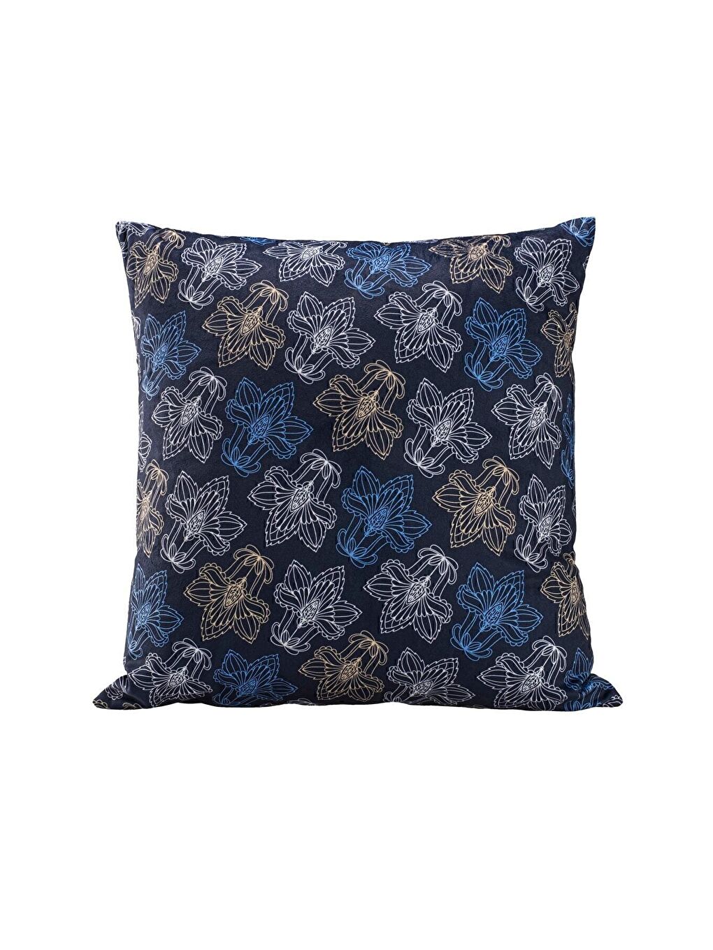 Lüks Kadife 43x43 Cm Kırlent Kılıfı Dekoratif Yumuşak Salon Koltuk Avangart Lacivert-2