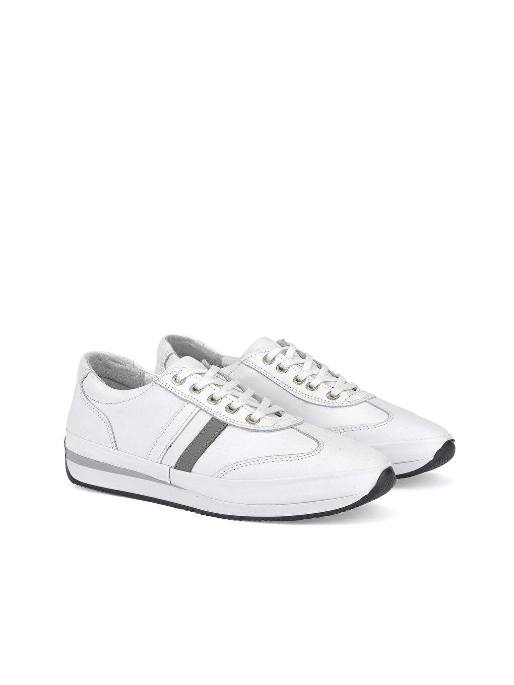 Erkek Hakiki Deri Sneaker 141423Z78 Beyaz-3