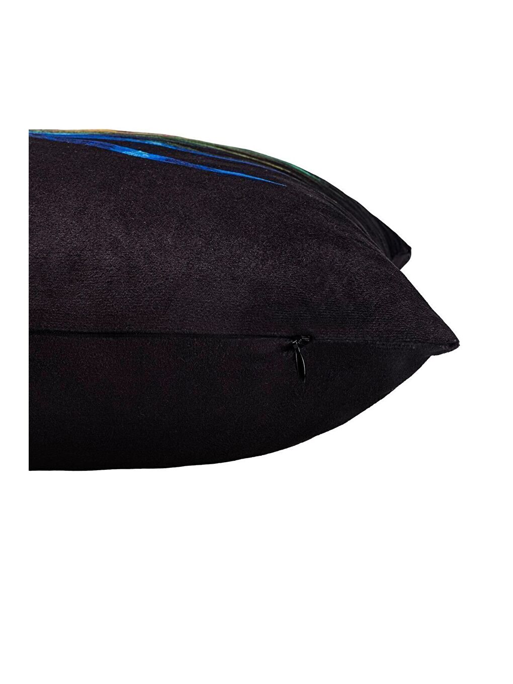 Lüks Kadife 43x43 Cm Kırlent Kılıfı Dekoratif Yumuşak Salon Koltuk Avangart Siyah-1