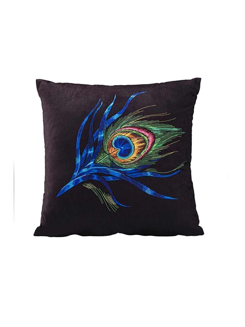 Lüks Kadife 43x43 Cm Kırlent Kılıfı Dekoratif Yumuşak Salon Koltuk Avangart Siyah-2