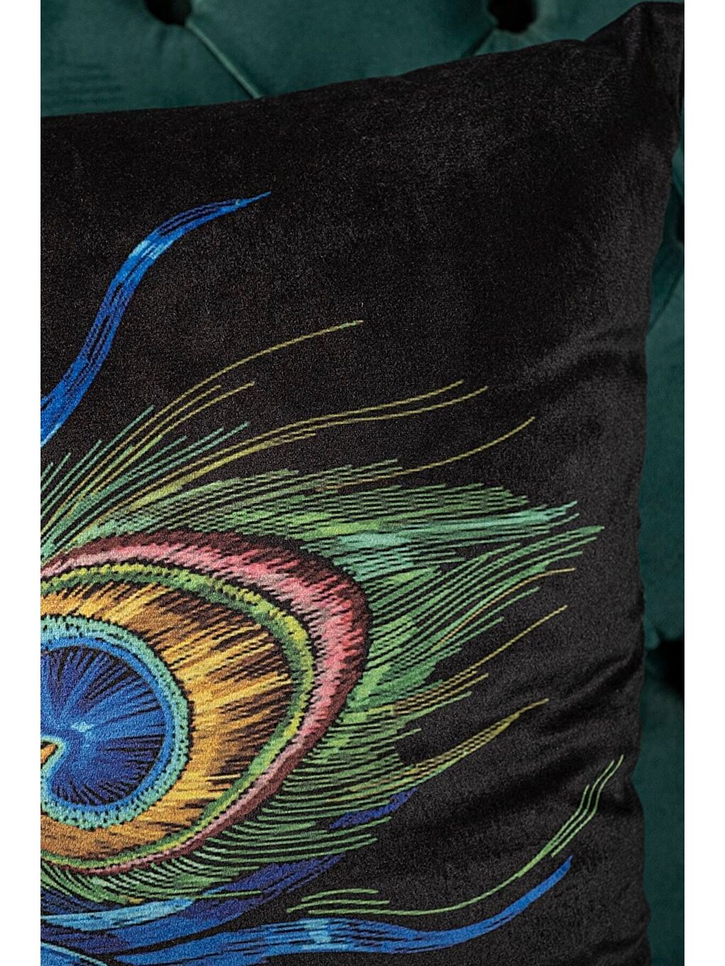 Lüks Kadife 43x43 Cm Kırlent Kılıfı Dekoratif Yumuşak Salon Koltuk Avangart Siyah-3