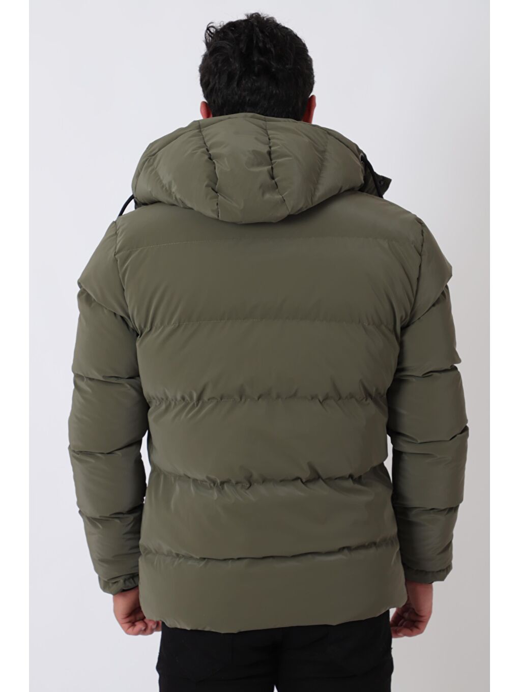 Haki Armalı Çıtçıtlı Nova Kışlık Şişme Mont PLDP 3007_50452-5
