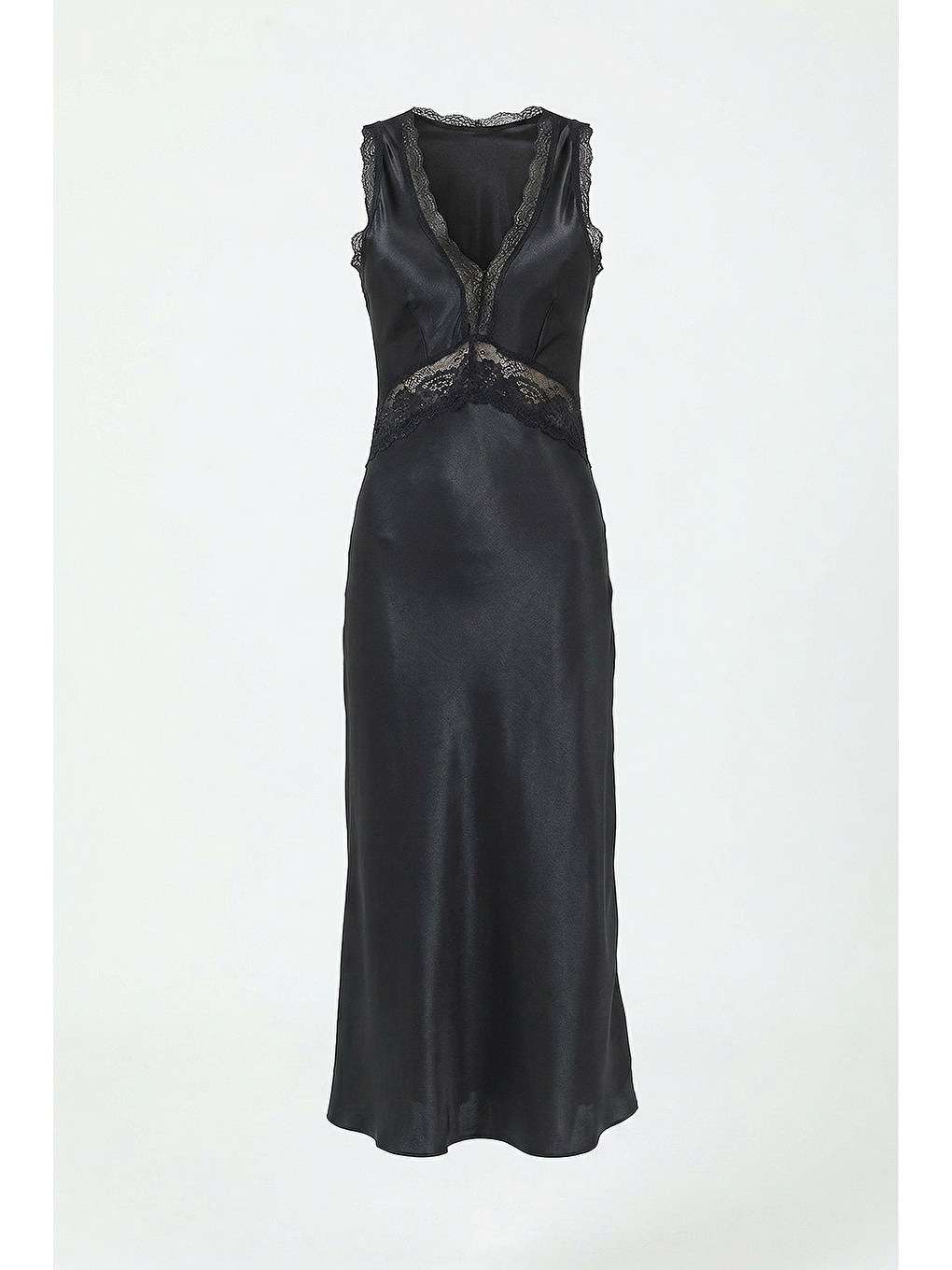 Siyah Saten 2 Li Set Uzun SİYAH-1