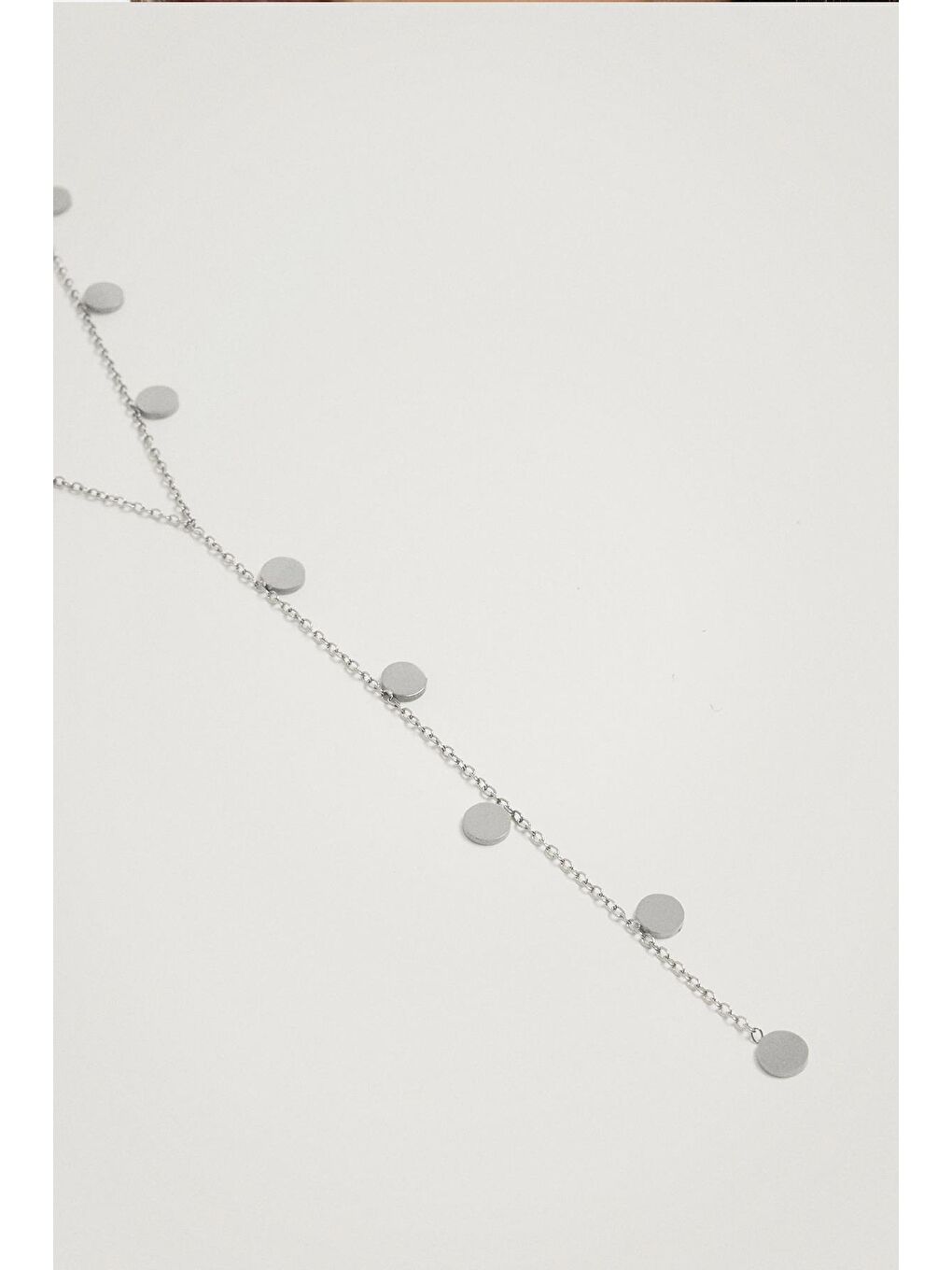 Gri Pullu Gümüş Rengi Y kolye-1