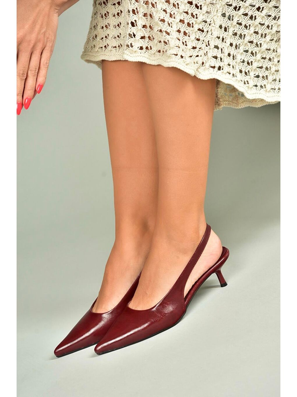 Bordo Kadın Topuklu Ayakkabı U5184398-2