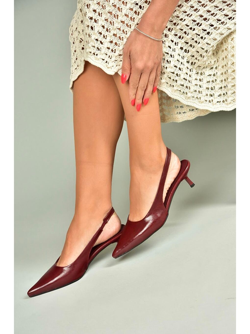 Bordo Kadın Topuklu Ayakkabı U5184398-3