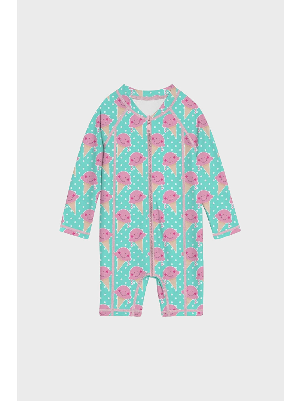 Turkuaz Yummy Long Sleeve Desenli Uv Korumalı Mayo Sm2671001302
