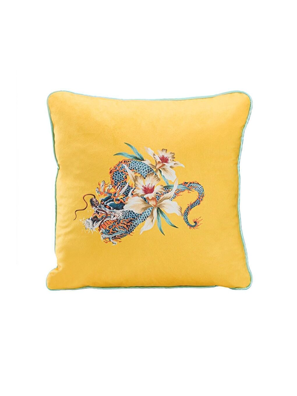 Lüks Kadife 43x43 Cm Kırlent Kılıfı Dekoratif Yumuşak Salon Koltuk Avangart Biyeli Sarı-2