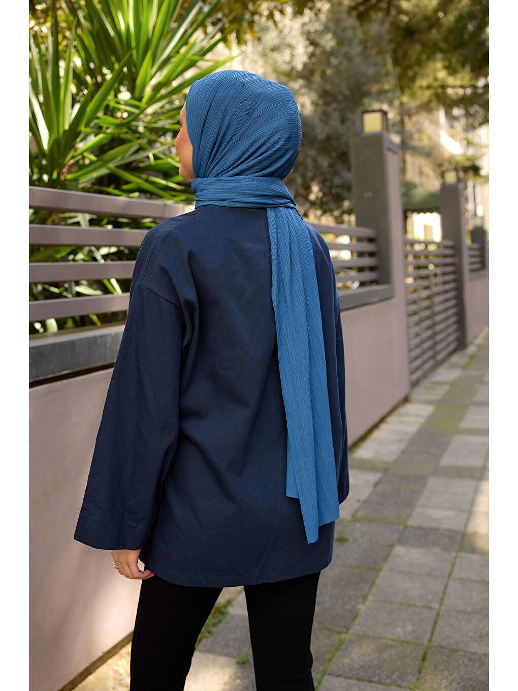 Kadın Yandan Bağlamalı Ceket Lacivert-4