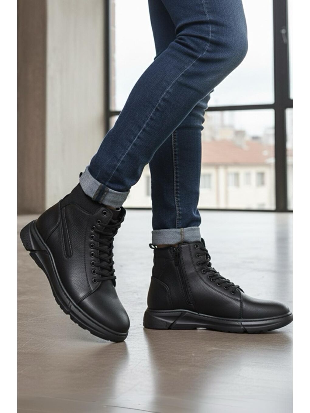 Siyah Falc F200 Soğuk Geçirmez Suya Dayanıklı Erkek Bot