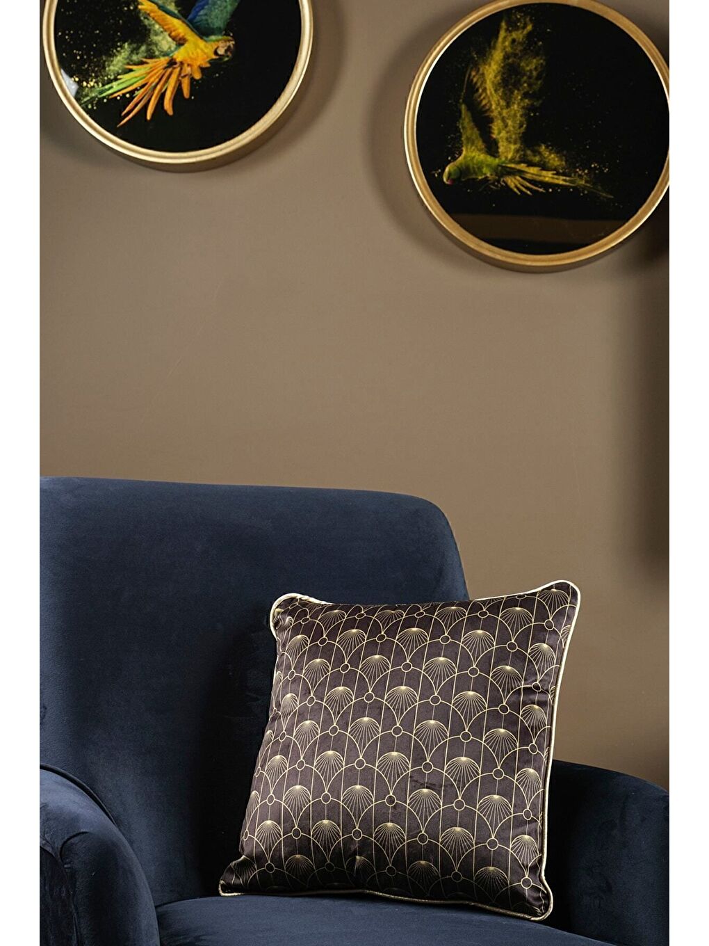 Lüks Kadife 43x43 Cm Kırlent Kılıfı Dekoratif Yumuşak Salon Koltuk Avangart Biyeli Siyah