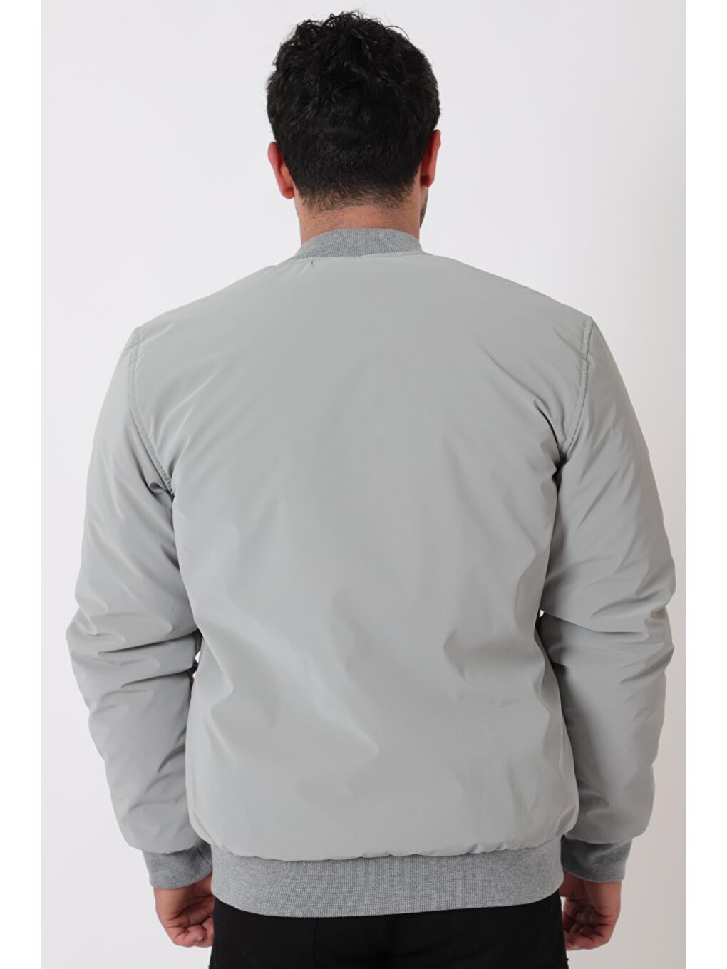 Gri Kolej Yaka Bel Lastikli Mevsimlik Mont Bl 1705_60298-4