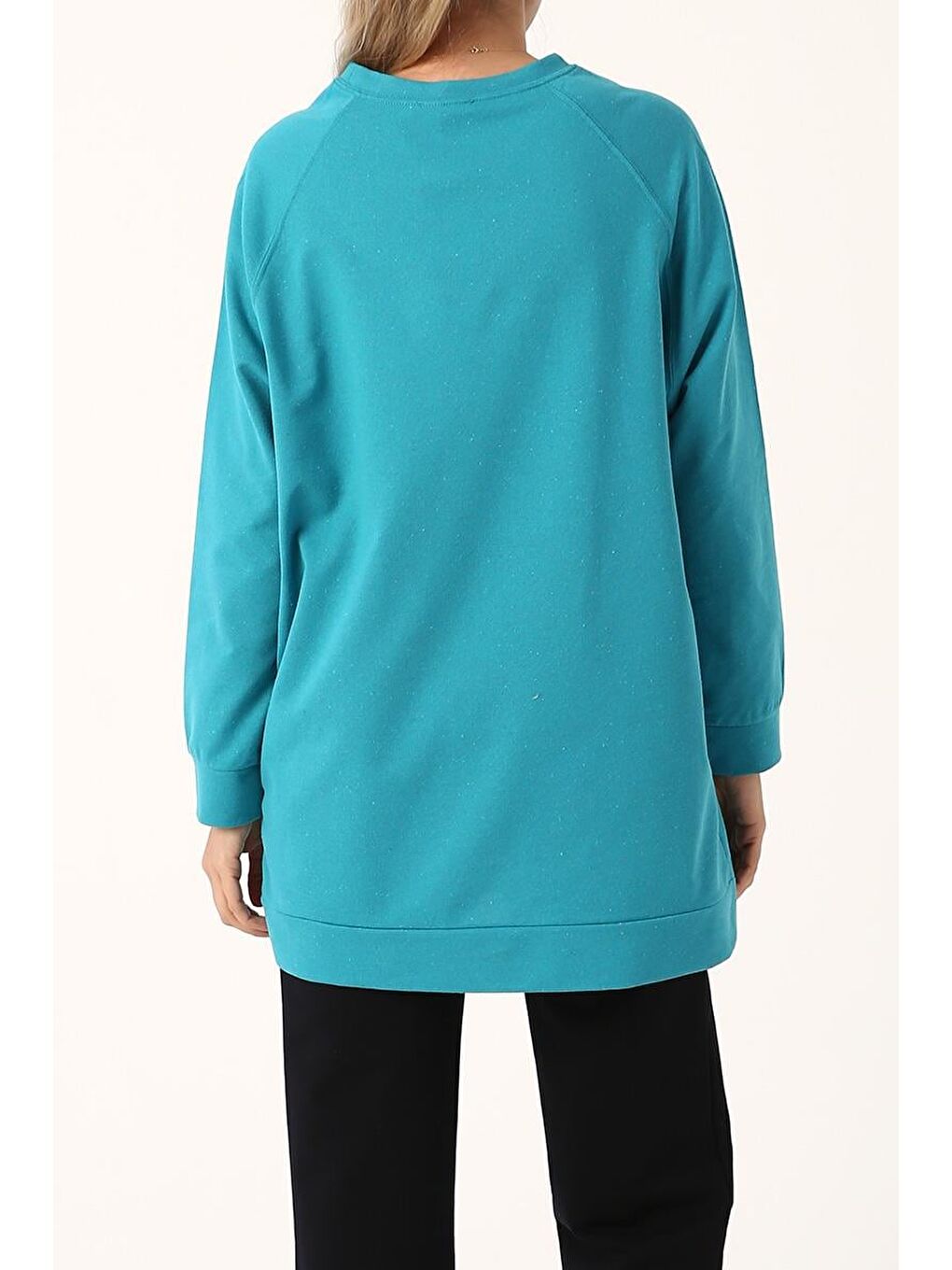 ALLDAY Yeşil Mint-Reglan Kol Sweatshirt Tunik - 4