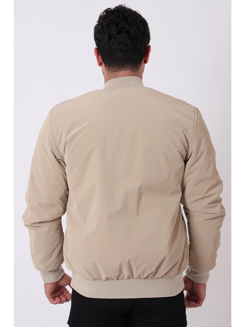 Bej Kolej Yaka Bel Lastikli Mevsimlik Mont Bl 1705_60298-5