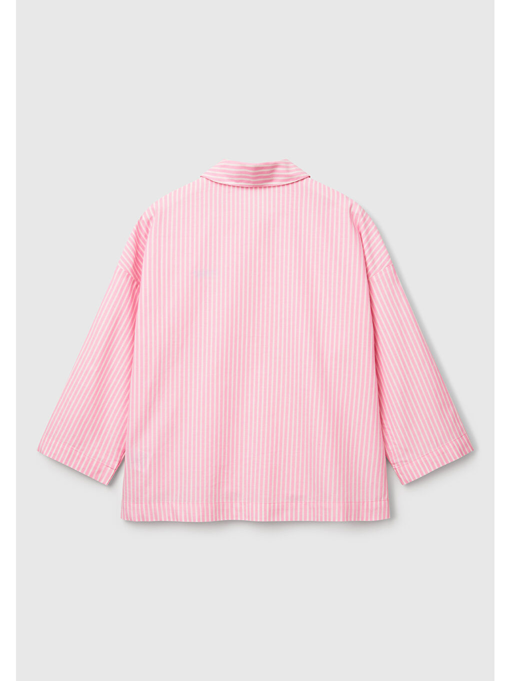 Kadın Pembe %100 Pamuk Desenli Logolu Önü Düğmeli Kısa Kollu Pijama Üstü-3