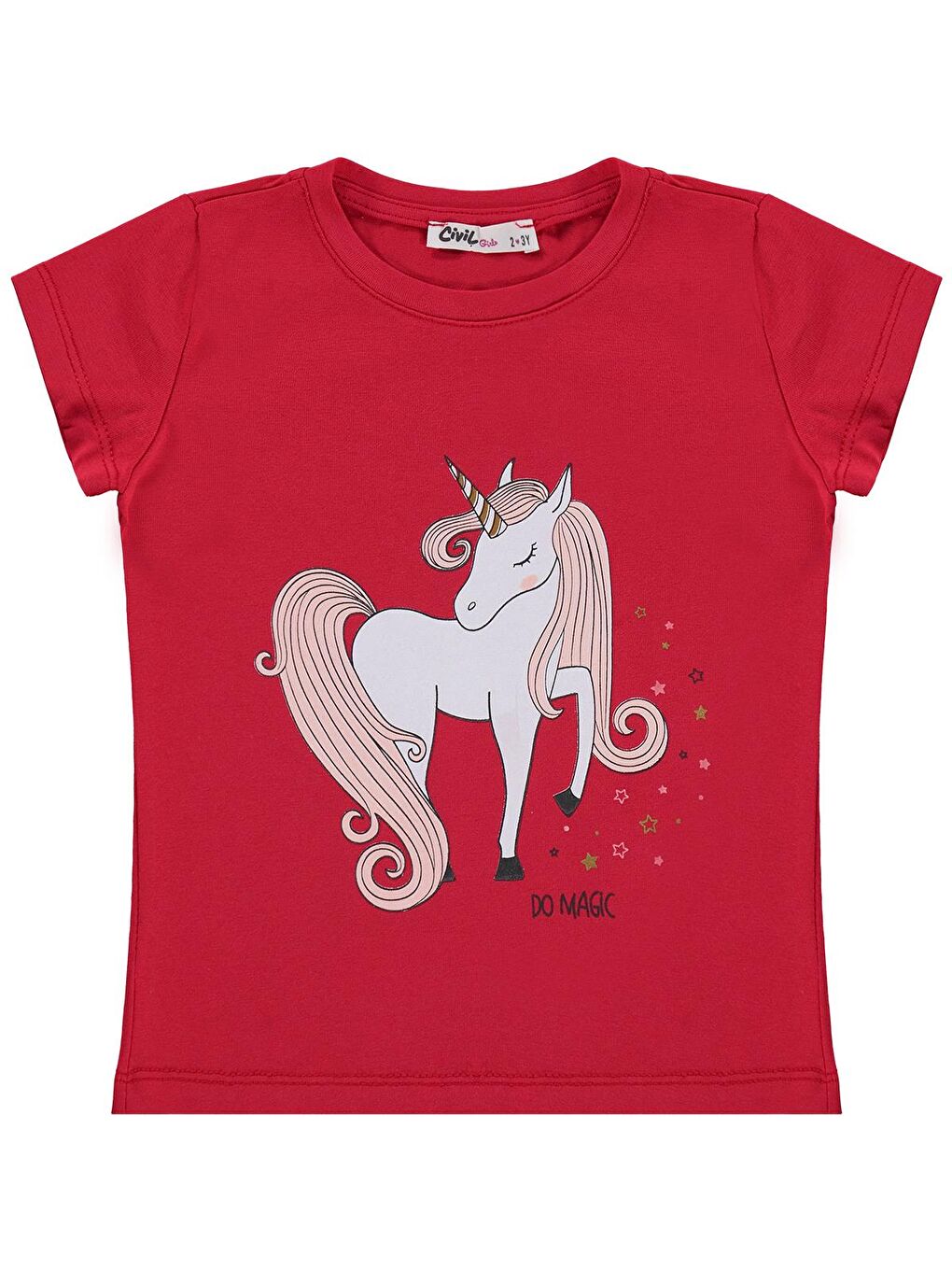 Girls Baskılı 2-5 Yaş Tişört - Kırmızı