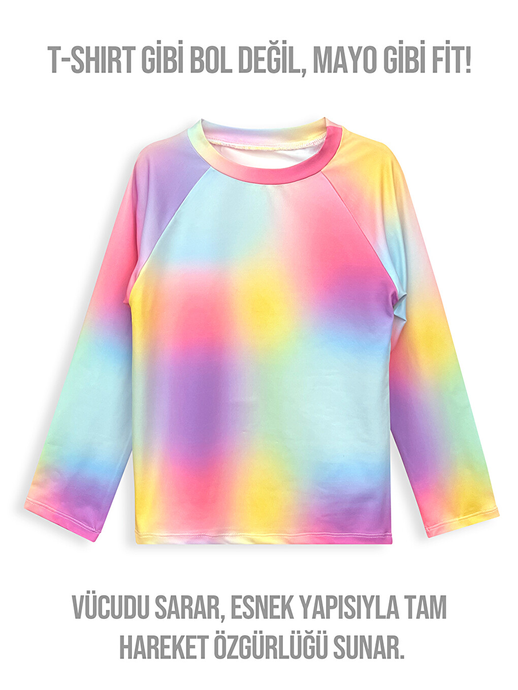 Pembe UV Korumalı Batik Kız Çocuk Mayo T-shirt-1