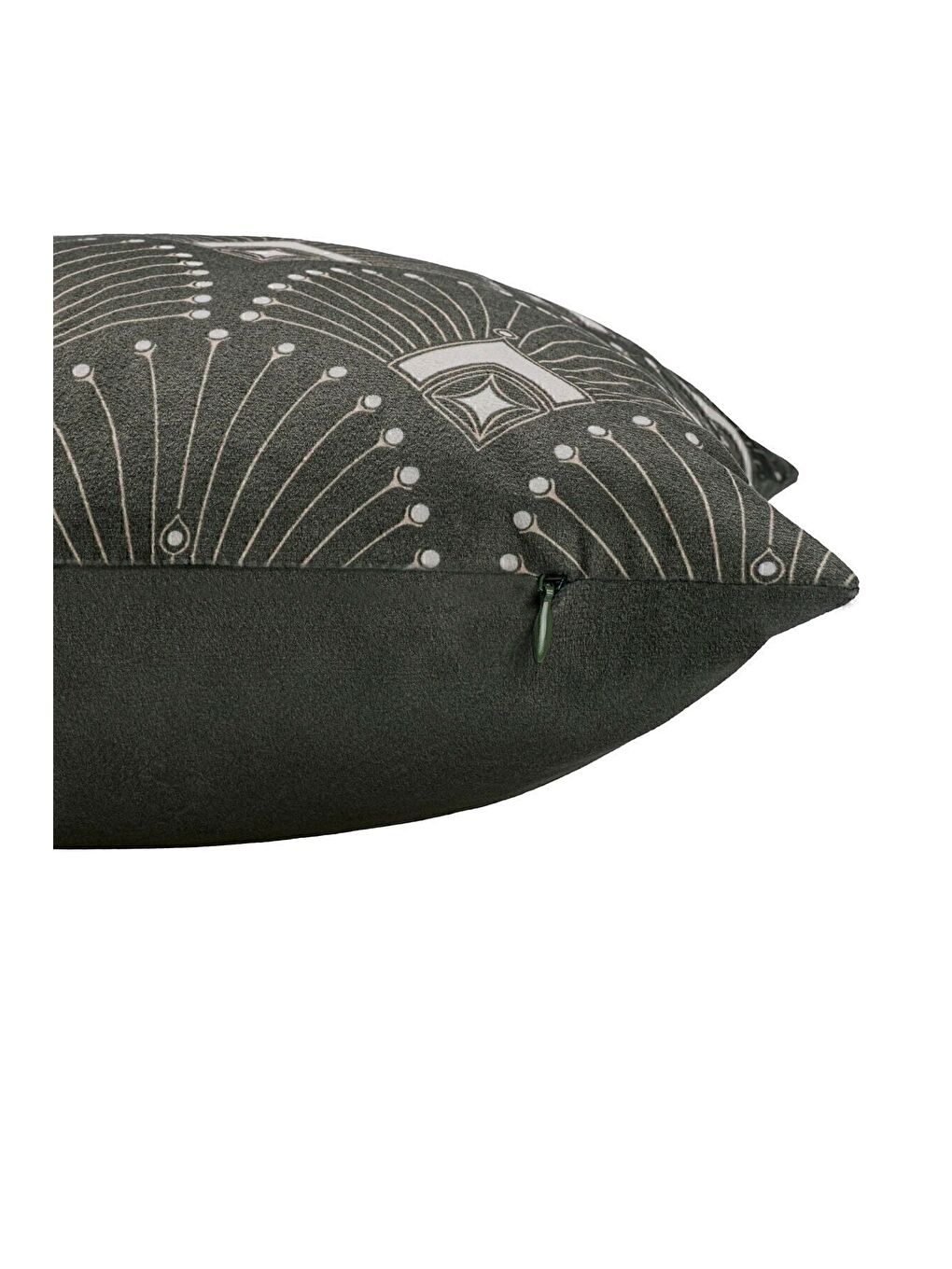 Yeşil Lüks Kadife 43x43 Cm Kırlent Kılıfı Dekoratif Yumuşak Salon Koltuk Avangart Haki-1