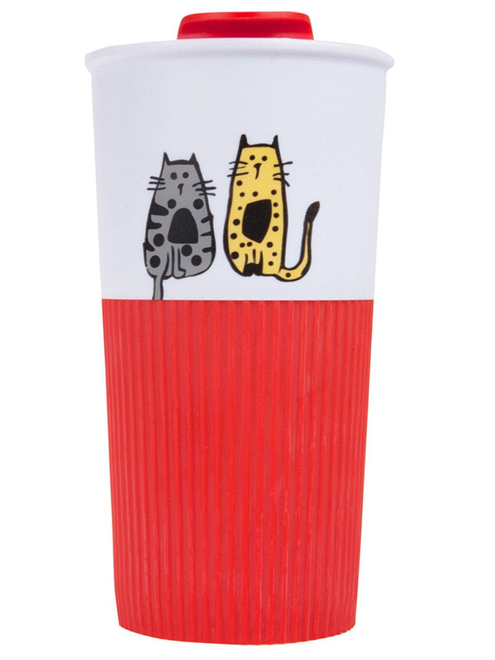 Biggdesign Kırmızı Cats 450 Ml Plastik Mug - 1