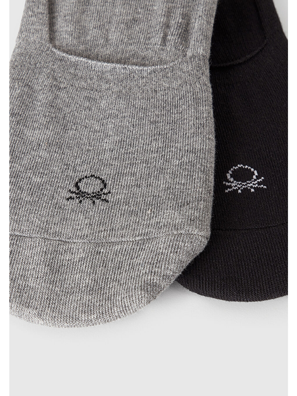 Unisex Siyah-Gri 2'Li Babet Çorap-1