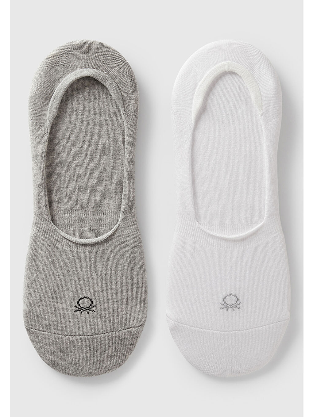 Unisex Beyaz-Gri 2'Li Babet Çorap