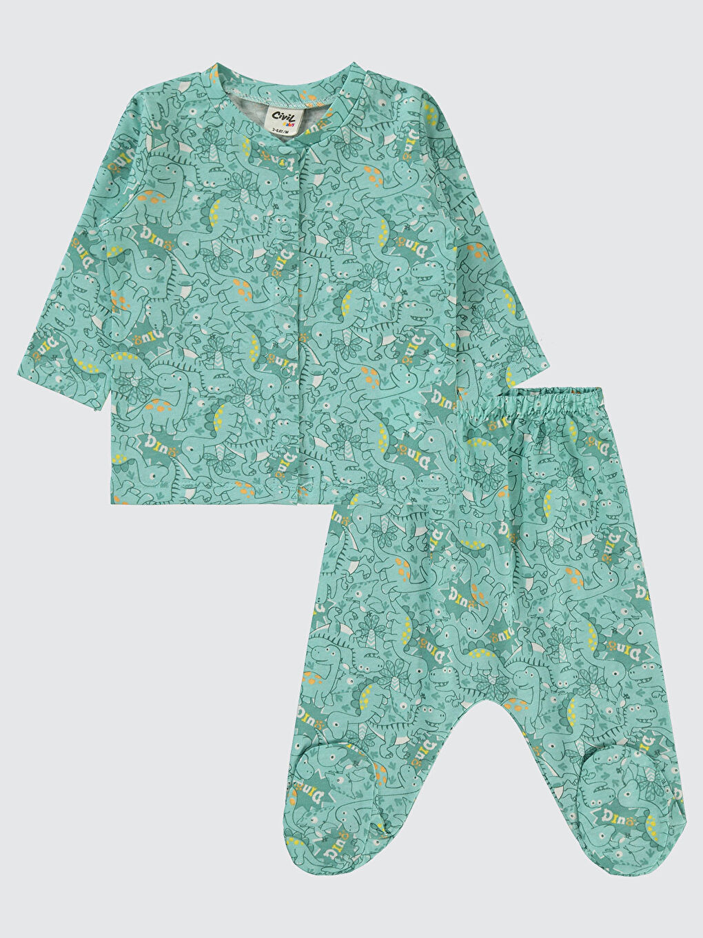 Yeşil Baby Erkek Bebek Pijama Takımı 1-6 Ay Mint