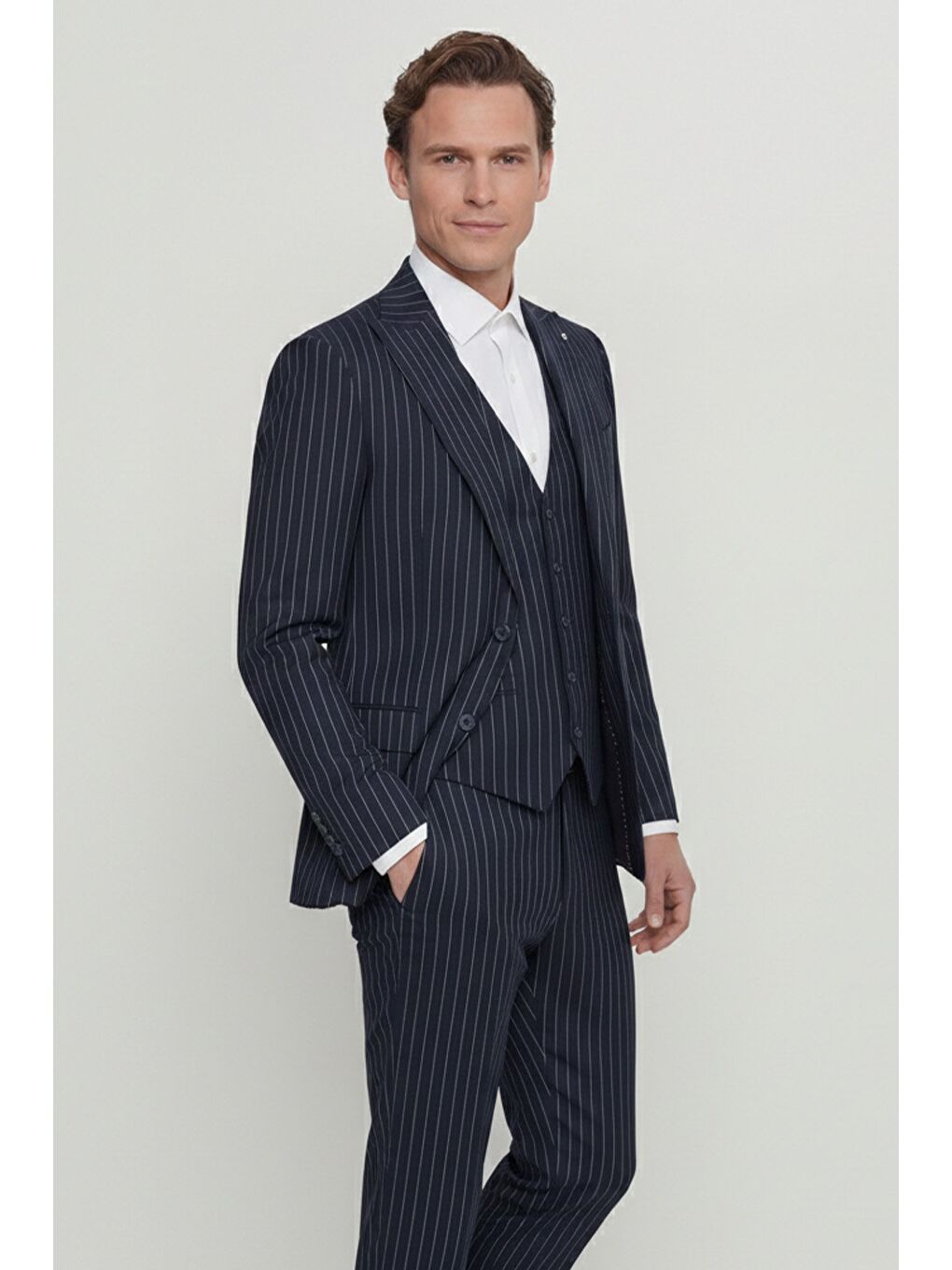 Lacivert Vest Suit-1