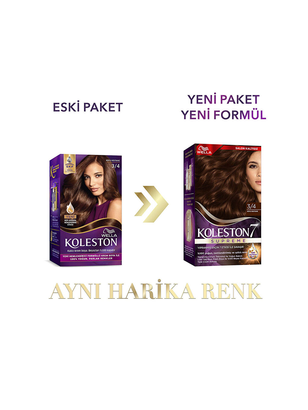 Wella Renksiz Koleston Supreme Saç Boyası 3/4 Koyu Kestane - 1