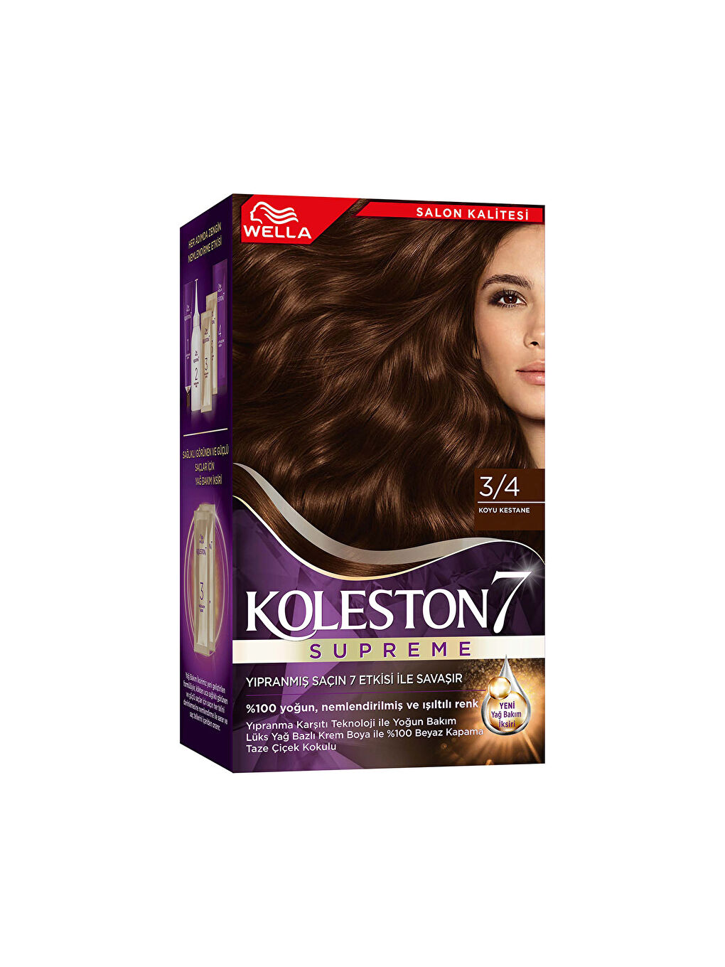 Wella Renksiz Koleston Supreme Saç Boyası 3/4 Koyu Kestane - 2