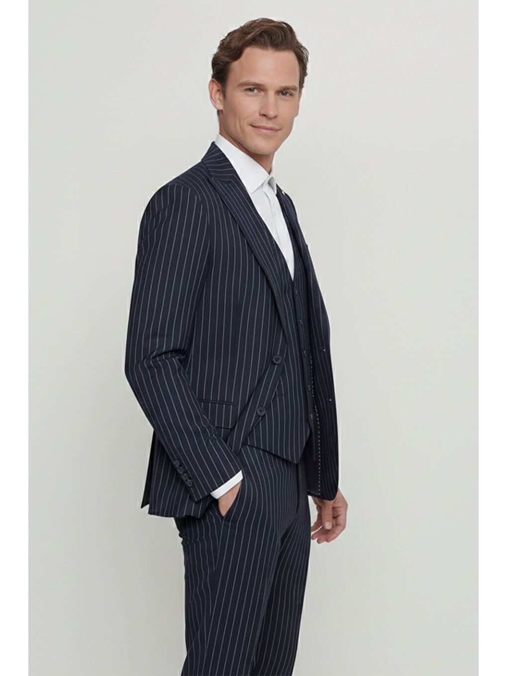 Lacivert Vest Suit-2