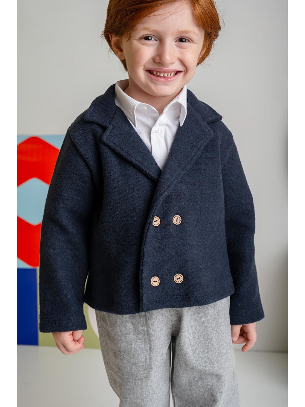 Erkek Bebek Örme Ceket - Lacivert-4