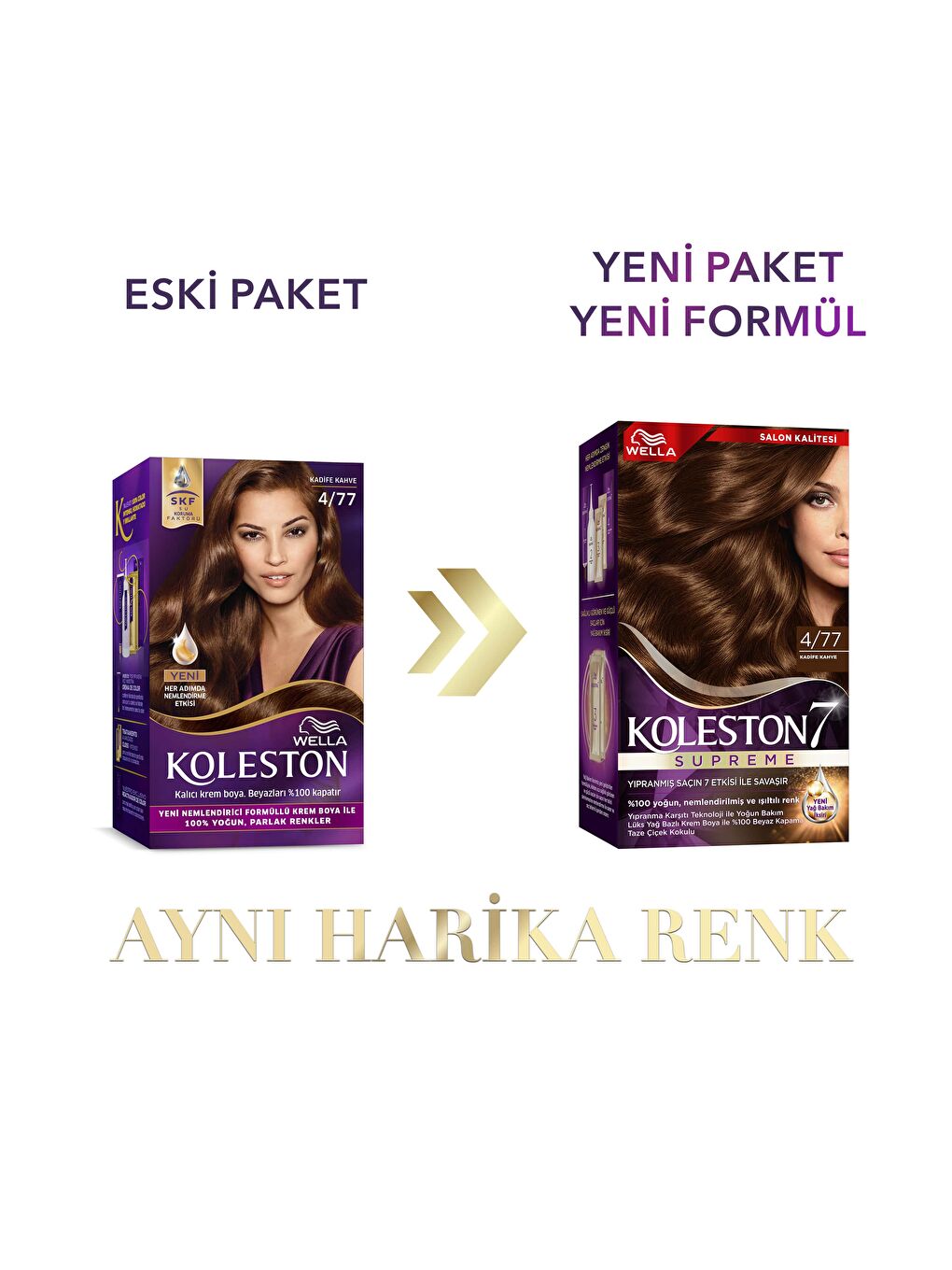 Wella Renksiz Koleston Supreme Kit 4/77 Kadife Kahve *18