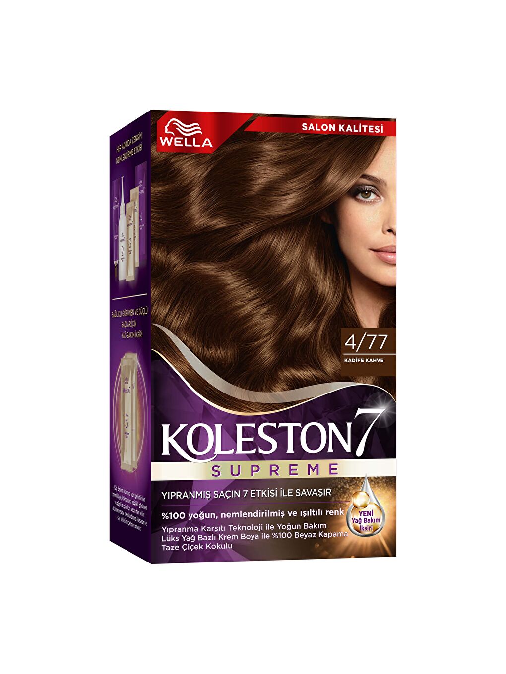 Wella Renksiz Koleston Supreme Kit 4/77 Kadife Kahve *18 - 2