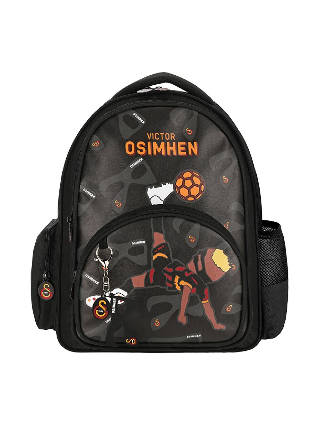 3 Bölmeli Victor Osimhen Suni Deri Okul Sırt Çantası (25586)