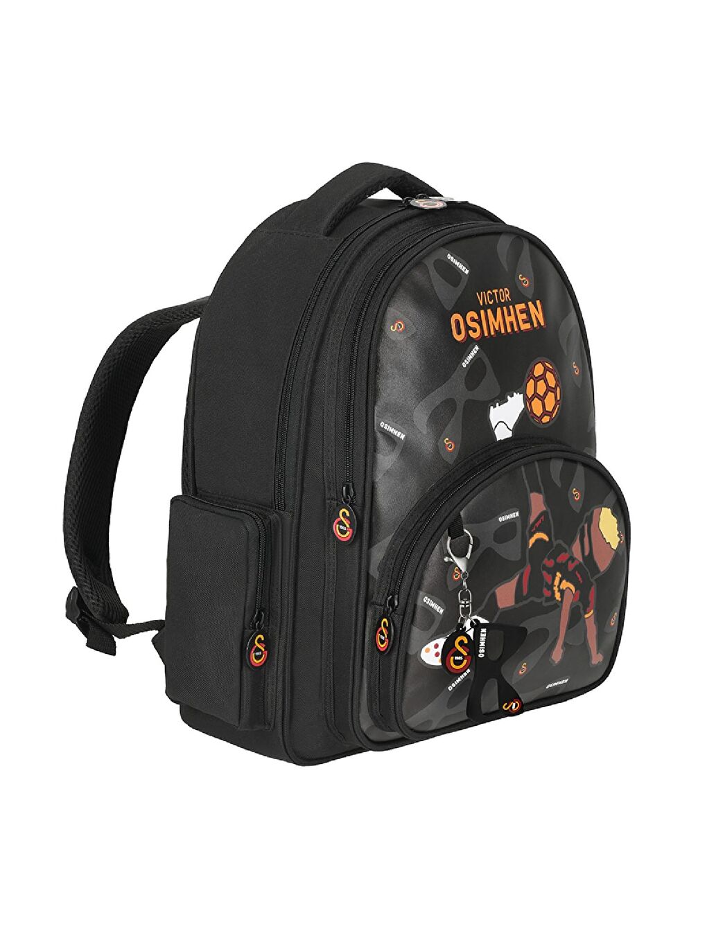 3 Bölmeli Victor Osimhen Suni Deri Okul Sırt Çantası (25586)-2