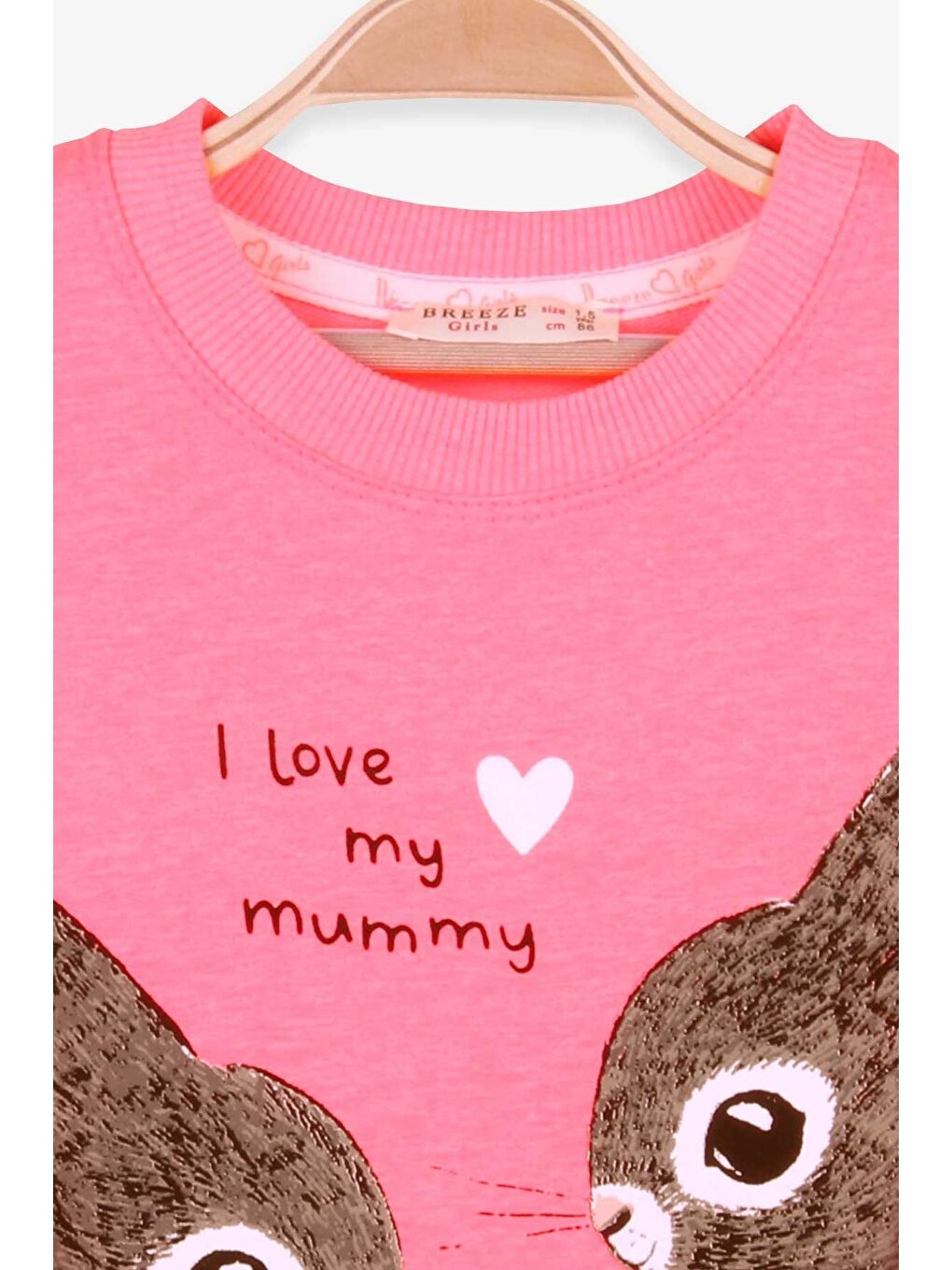 Beyaz Kız Çocuk Tunik Tavşan Desenli Neon Pembe (1.5-2 Yaş)-4