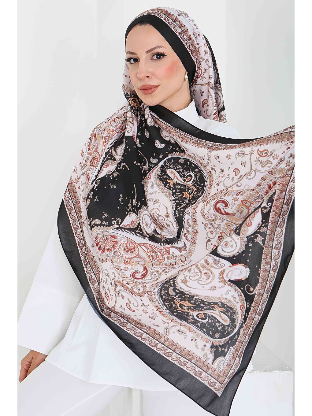 Ethnic Grace Serisi Pamuk Şal Siyah - 27855-SIYAH-1