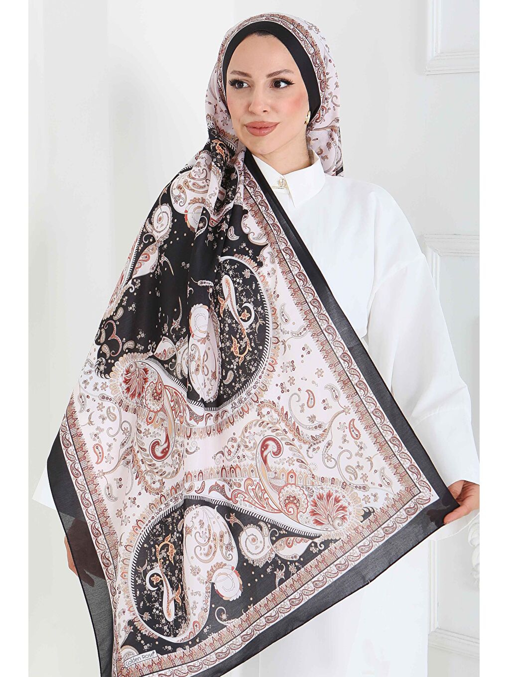 Ethnic Grace Serisi Pamuk Şal Siyah - 27855-SIYAH-2