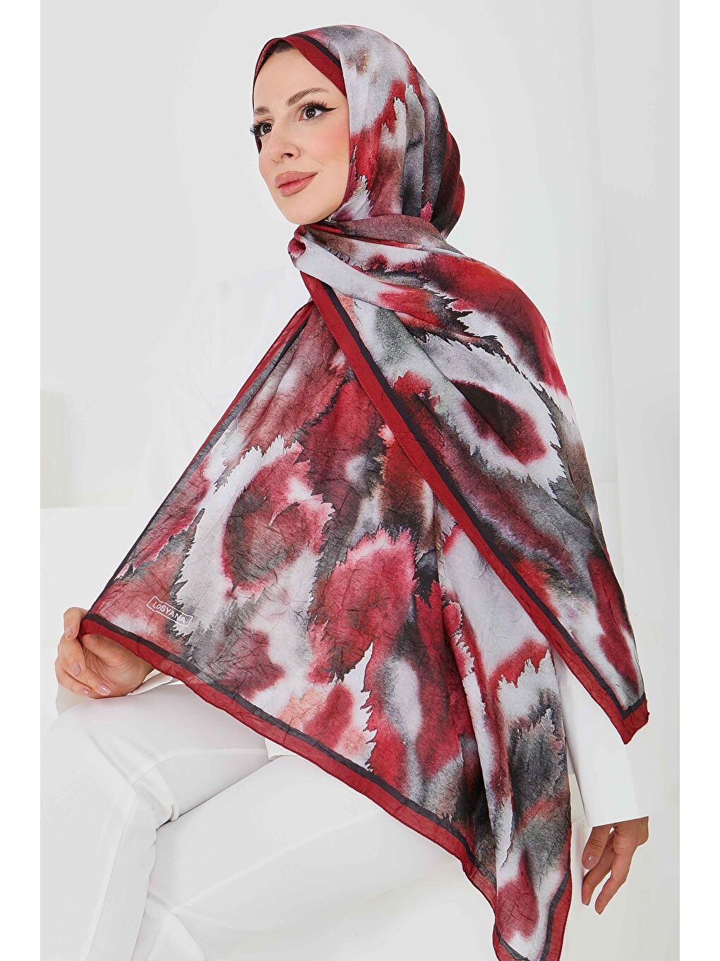 Natural Harmony Bambu Crash Şal Bordo - 27914-BORDO