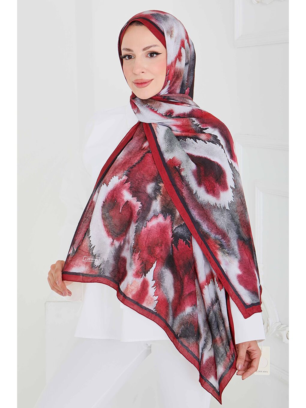 Natural Harmony Bambu Crash Şal Bordo - 27914-BORDO-1