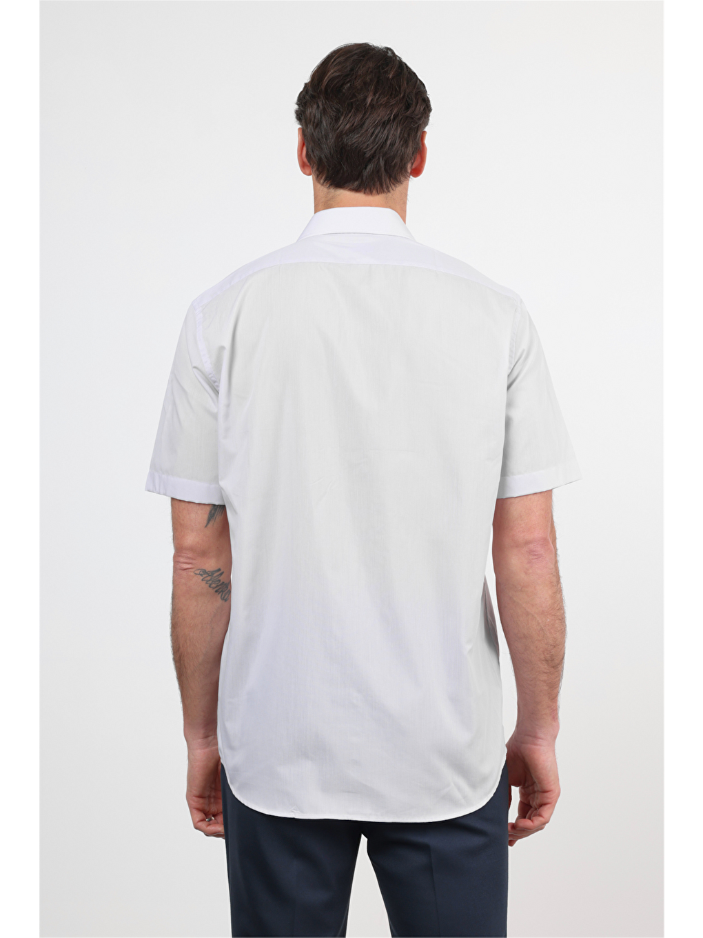 Lila Sert Yaka Kısa Kol Cepli Comfort Fit Pamuklu Gömlek 1004260258-4