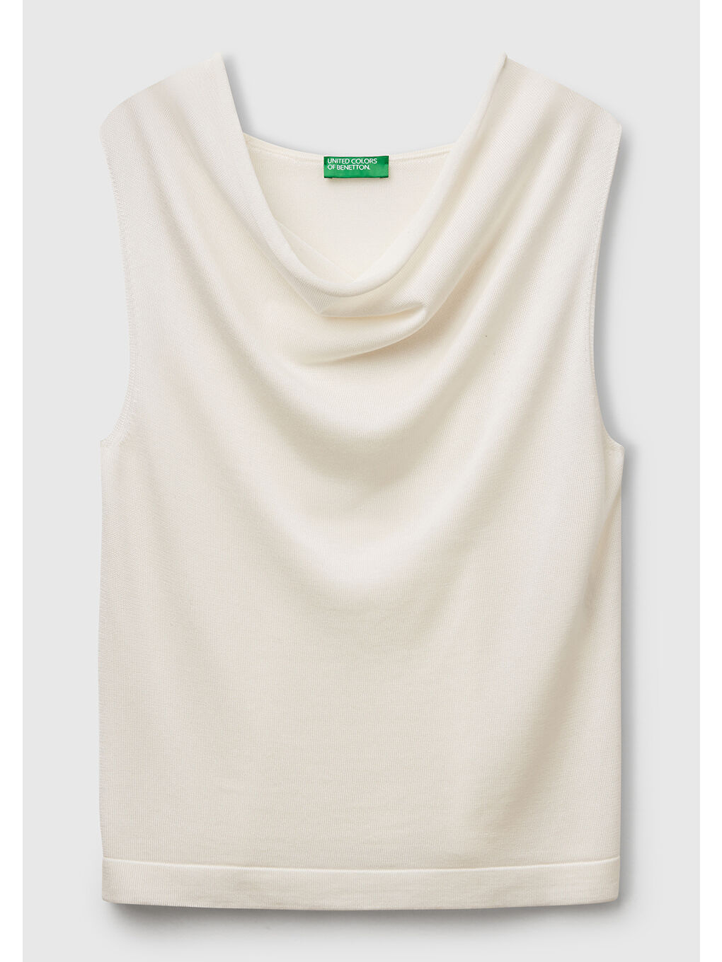 Ekru Kadın Krem %100 Liyosel Kolsuz Regular Fit Atlet Kazak-1