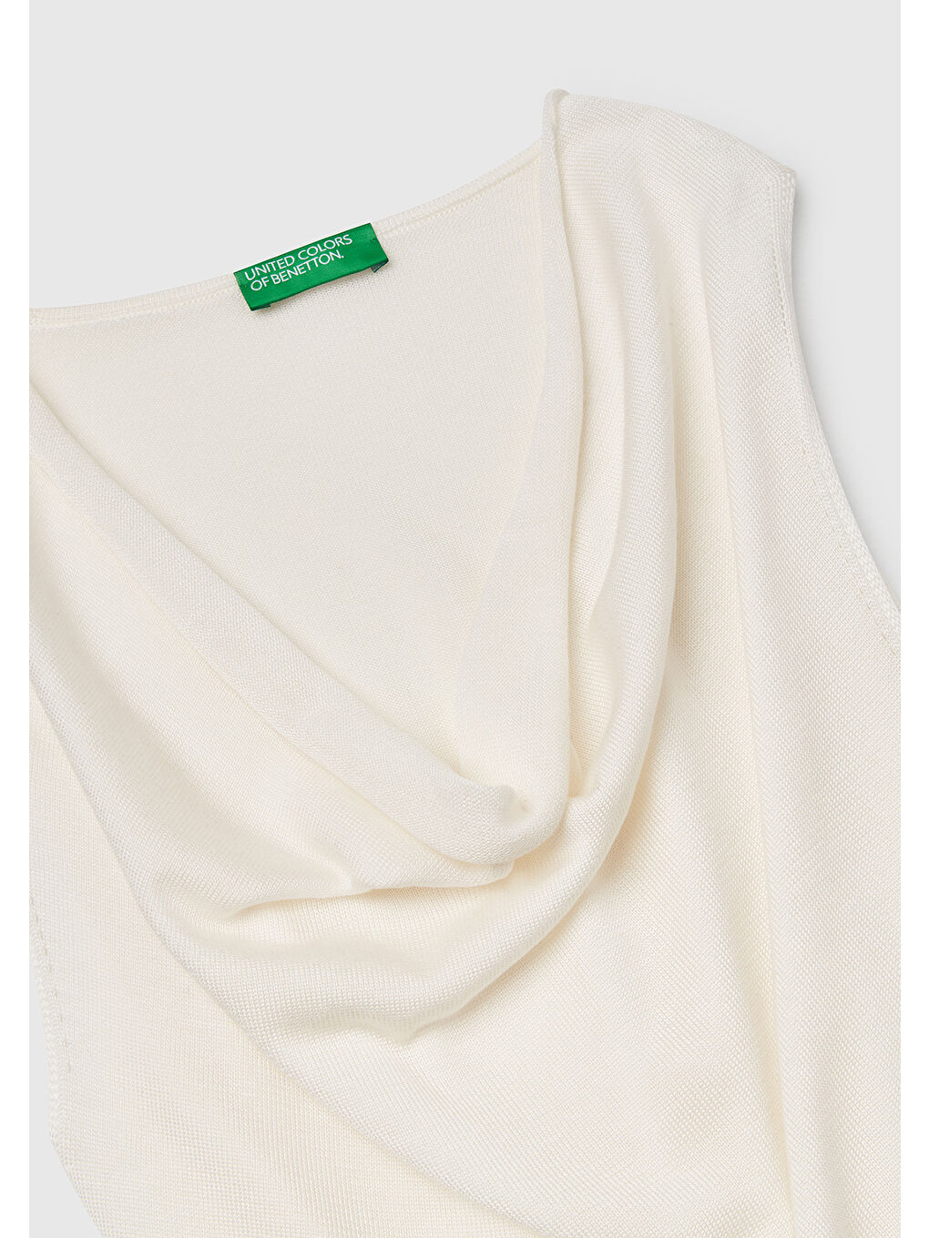 Ekru Kadın Krem %100 Liyosel Kolsuz Regular Fit Atlet Kazak-5