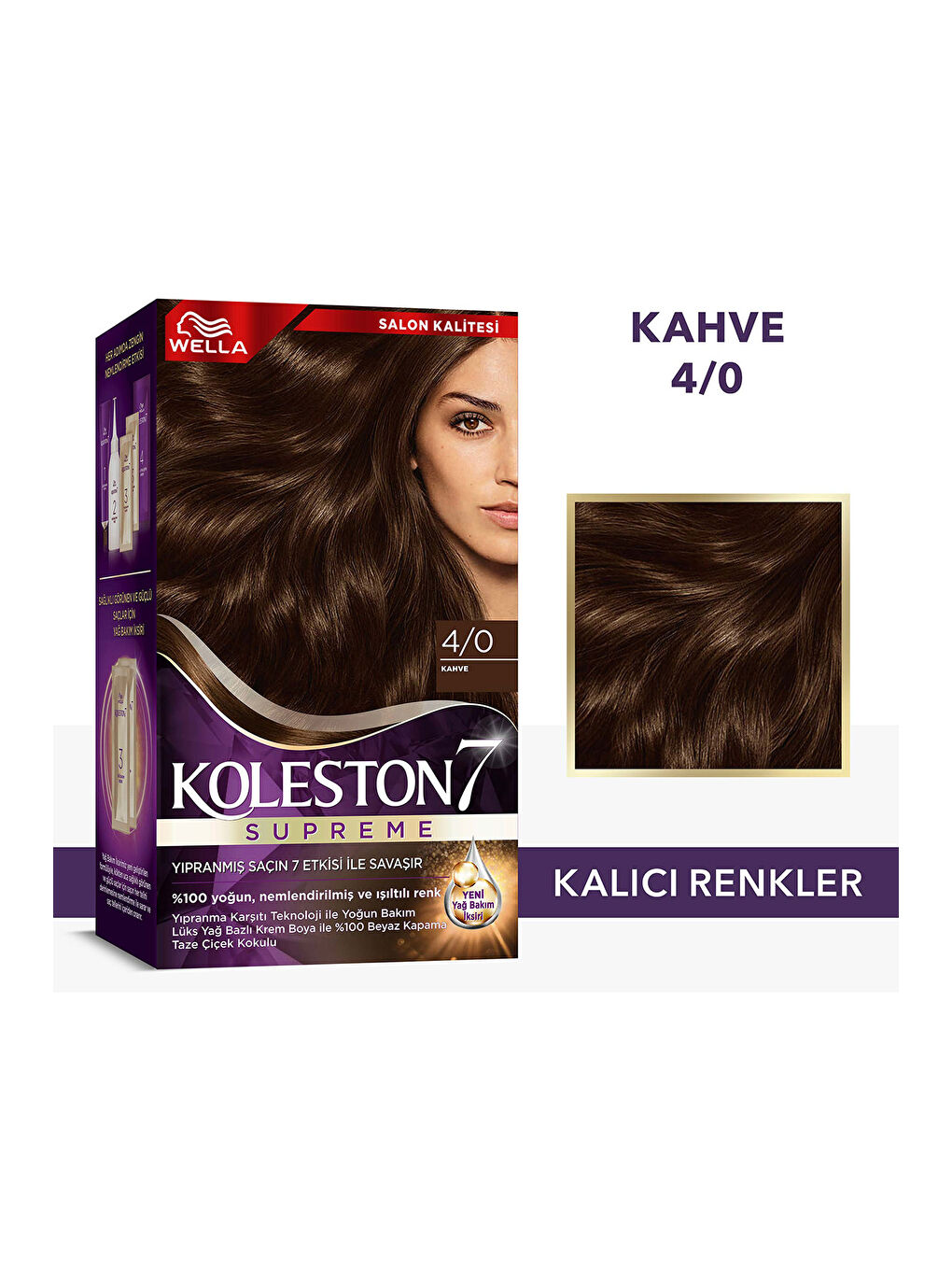 Wella Renksiz Koleston Supreme Saç Boyası 4/0 Kahve