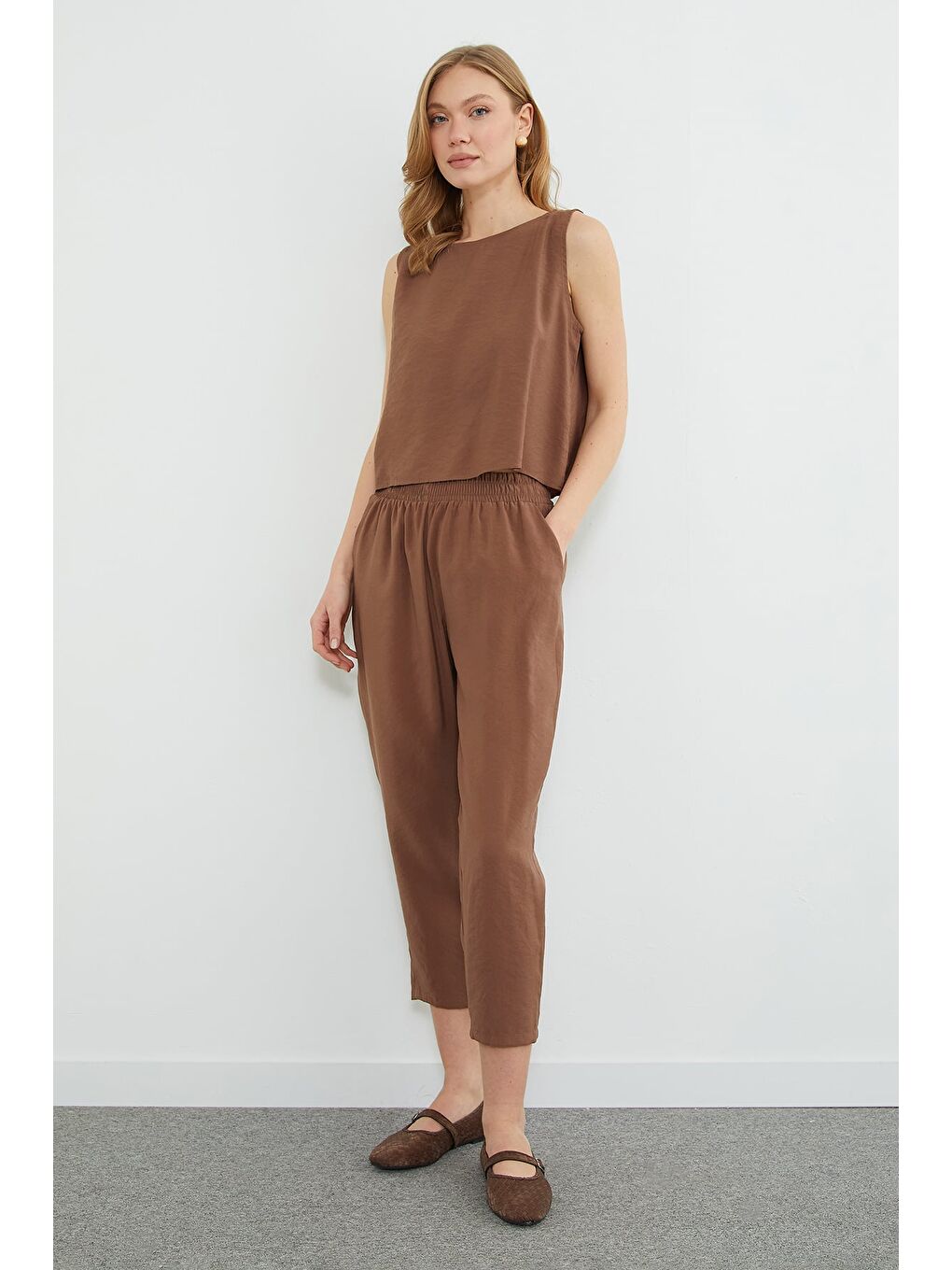 Bej Basic Beli Lastikli Salaş 2 Li Takım-2