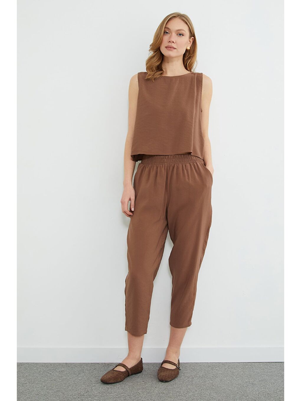 Bej Basic Beli Lastikli Salaş 2 Li Takım-3