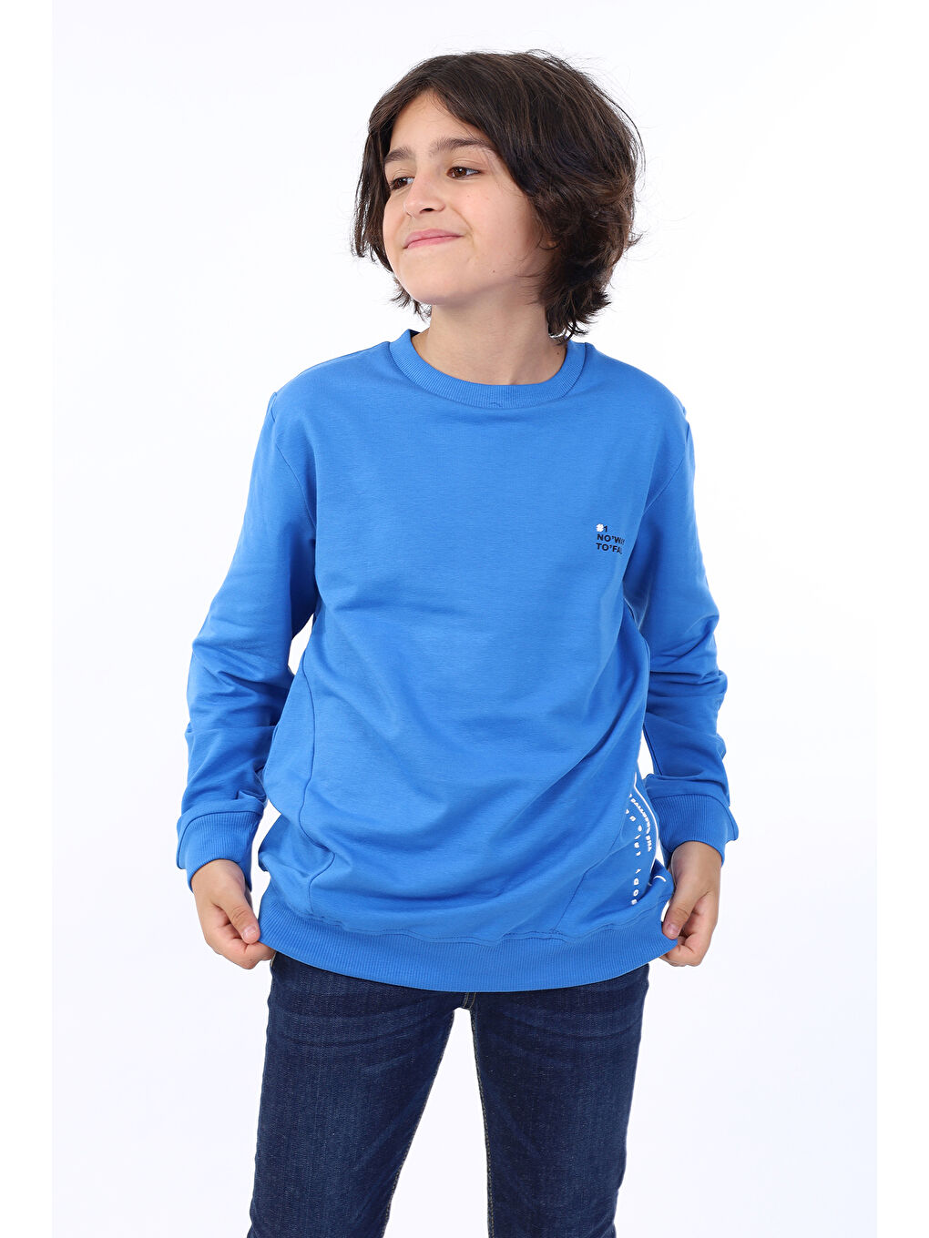 Mavi Erkek Çocuk Baskılı Sweatshirt