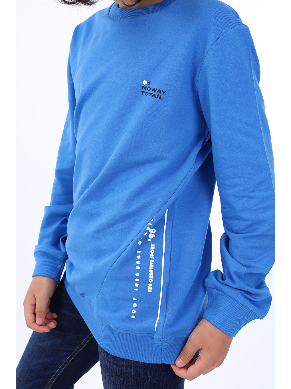 Mavi Erkek Çocuk Baskılı Sweatshirt-2